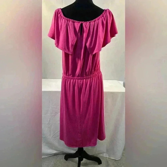 NY Collection Off-the-shoulder  Sundress Rose-Violet Size 2X - Picture 3 of 10